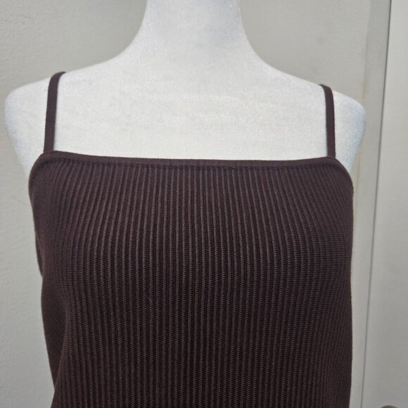 NWT House of Harlow 1960 Ribbed Bodycon Mini Dress Dark Brown Sz Large - Picture 4 of 10